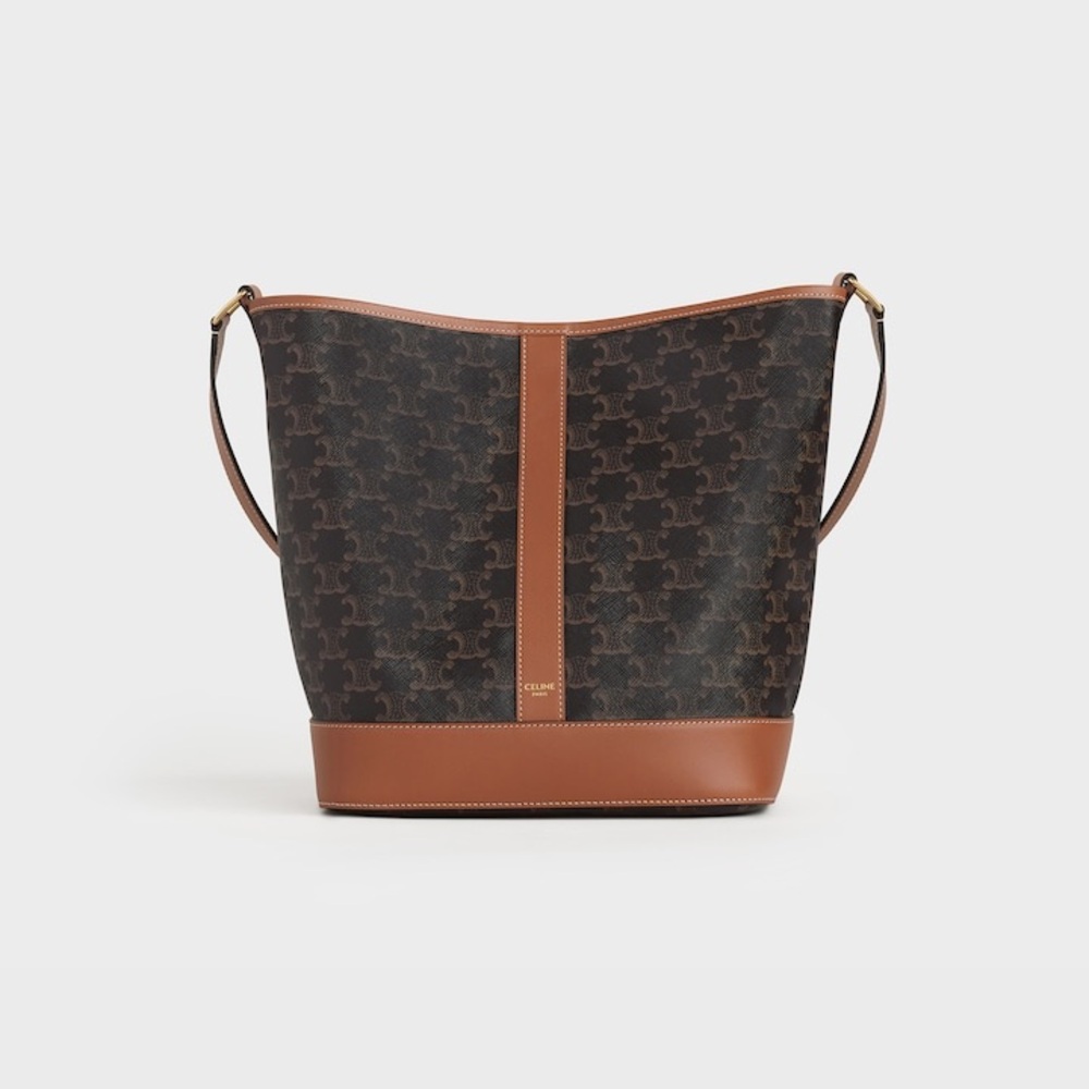 Celine Dark Brown and Tan Bucket Bag - Picture 1 of 10